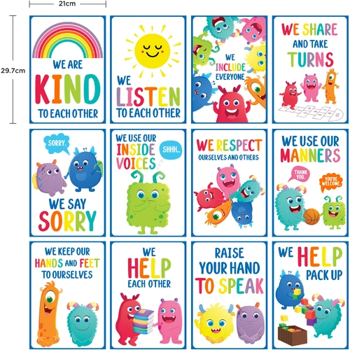 Learning Can Be Fun - Giggle & Grow Classroom Rules Poster (set of 12)
