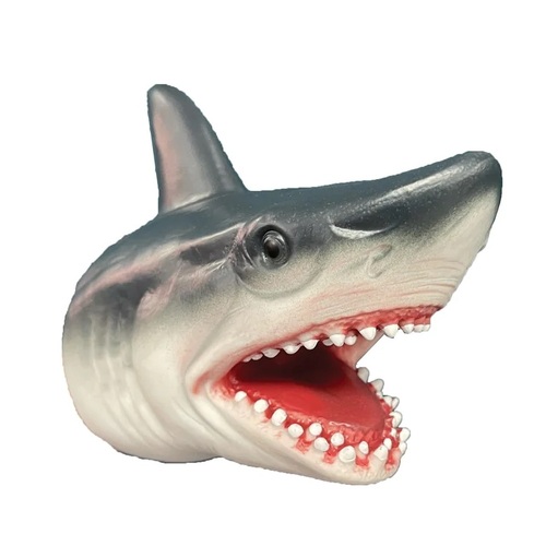 Rubber shark hand puppet hotsell