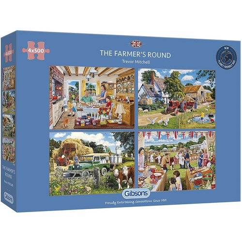 Gibsons - The Farmer's Round Puzzle 4 x 500pc