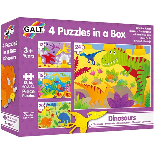 Galt - 4 Puzzles in a Box - Dinosaurs
