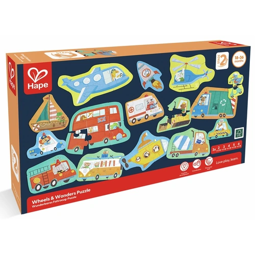 Hape - Wheels & Wonders Puzzle