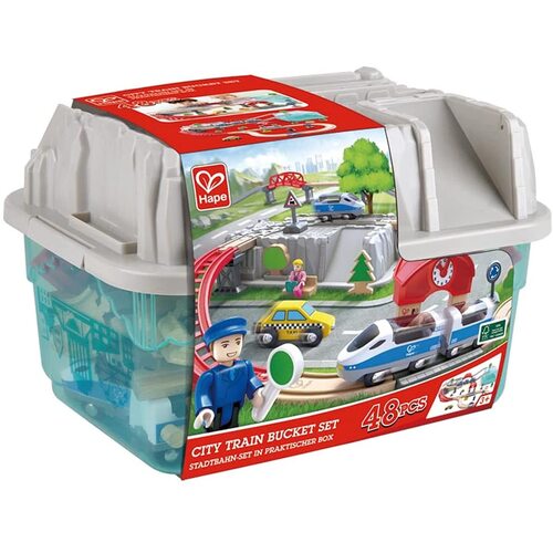 Hape - City Train Bucket Set 48pc