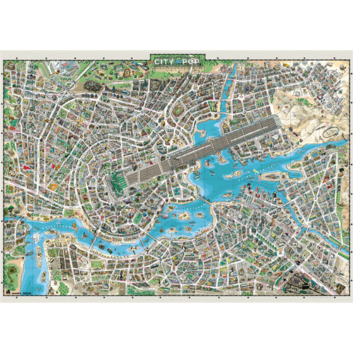 Heye - Map Art, City of Pop Puzzle 2000pc