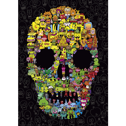 Heye - Burgerman, Doodle Skull Puzzle 1000pc