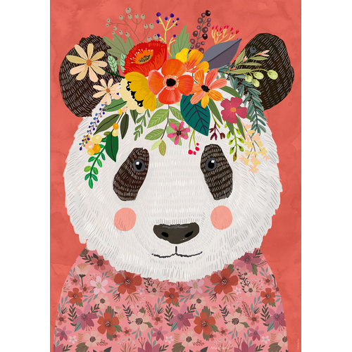 Heye - Floral Friends, Cuddly Panda Puzzle 1000pc