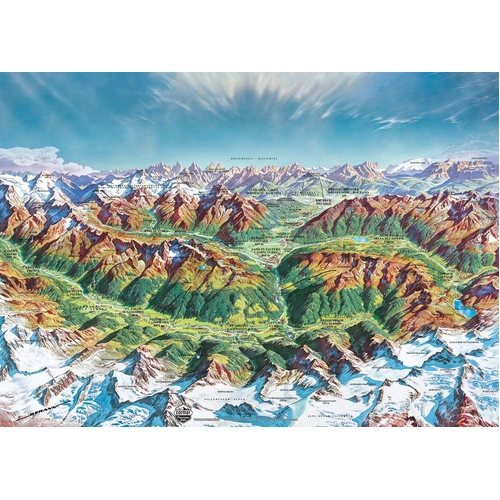 Heye - Map Art, Alpine Mountain World Puzzle 2000pc
