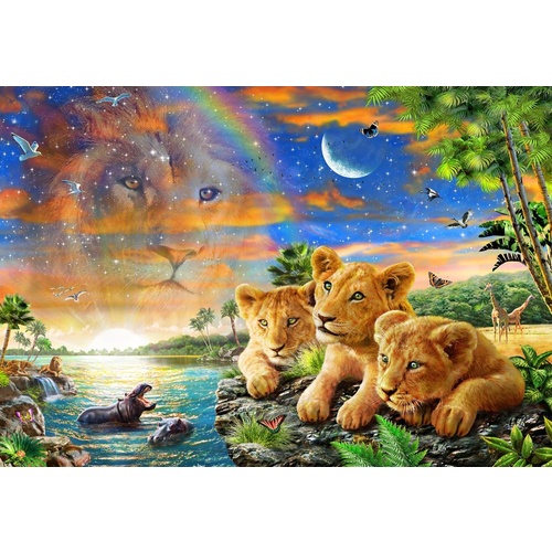 Holdson - Gallery, Lion Cubs on Lake Large Piece Puzzle 300pc