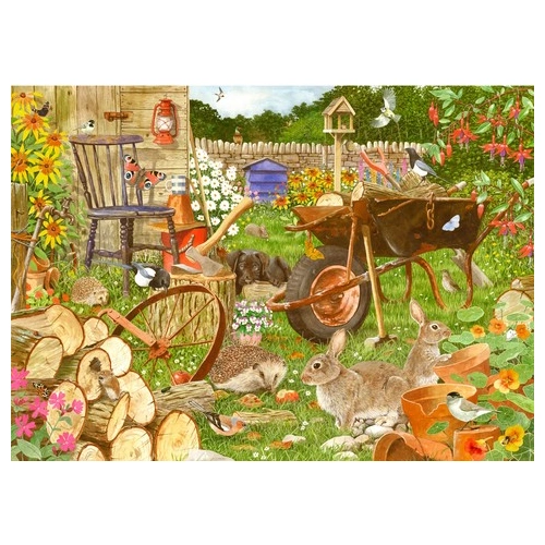 Holdson - Garden Visitors Rabbits in the Woodpile Puzzle 1000pc