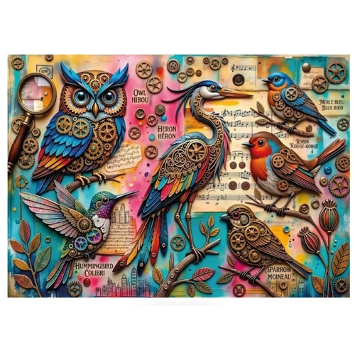 JaCaRou - Birds, Notes & Gears Puzzle 1000pc