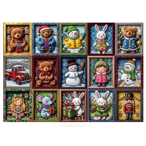 JaCaRou - Framed Christmas Charm Puzzle 1000pc