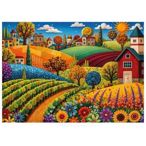 JaCaRou - Sunny Harvest Hills Puzzle 1000pc