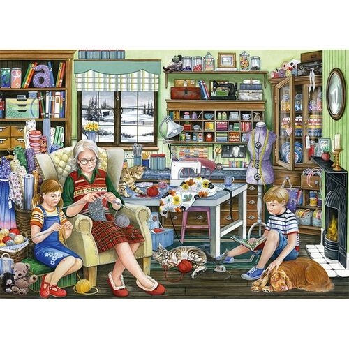 Jumbo - Granny's Sewing Room Puzzle 1000pc