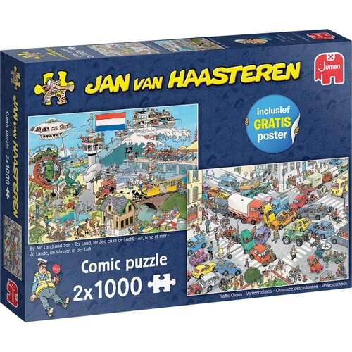 Jumbo - Jan Van Haasteren Traffic Chaos & By Air Land and Sea Puzzle 2 x 1000pc