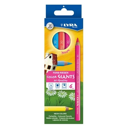Lyra - Coloured Giants Neon Pencils (6 pack)