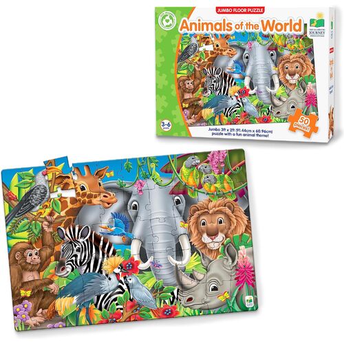 Learning Journey - Animals of the World Jumbo Floor Puzzle 50pc (DAMAGED BOX)