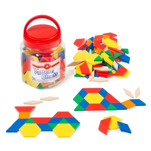 Learning Can Be Fun - Solid Plastic Pattern Blocks (jar of 250)