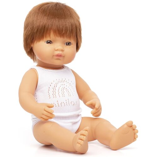Miniland - Baby Doll European Boy Red Hair 38cm