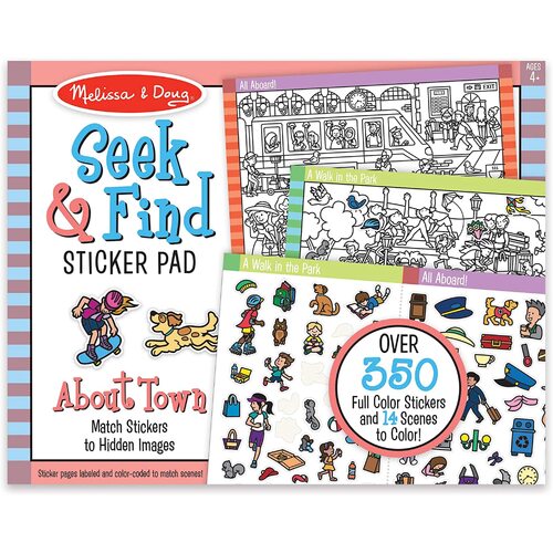 Melissa & Doug - Seek & Find Sticker Pad - Around Town