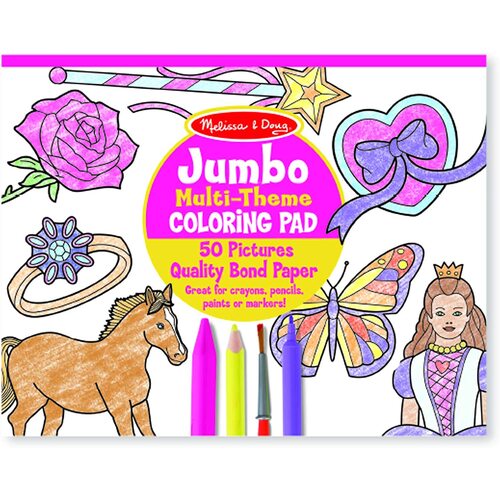 Melissa & Doug - Jumbo Colouring Pad Multi-Theme Pink