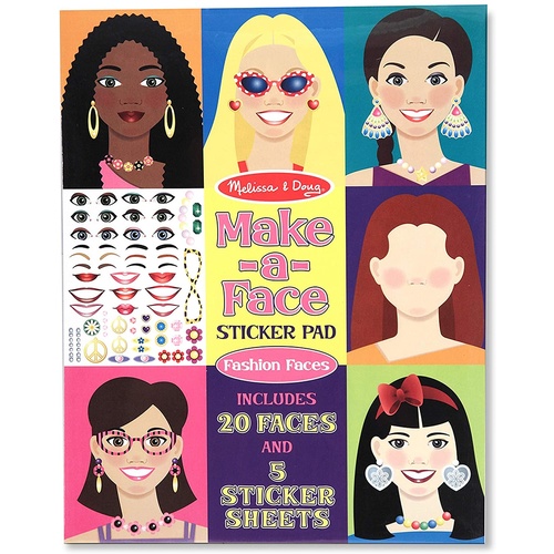 Melissa & Doug - Make-a-Face Sticker Pad Fashion Faces
