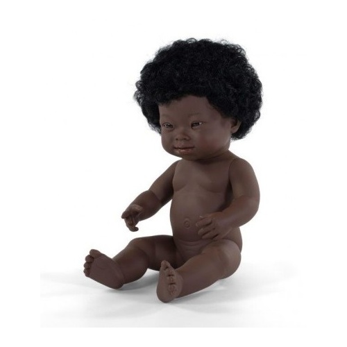 Miniland - Baby Doll African Down Syndrome Girl 38cm
