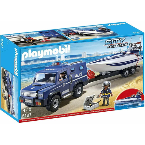 Playmobil - Police Truck with Speedboat 5187