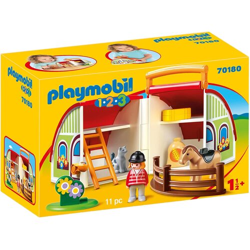 Playmobil - 1.2.3 My Take Along Pony Farm 70180