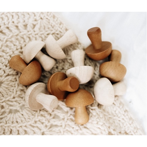 Qtoys - Wooden Mushrooms (set of 10)