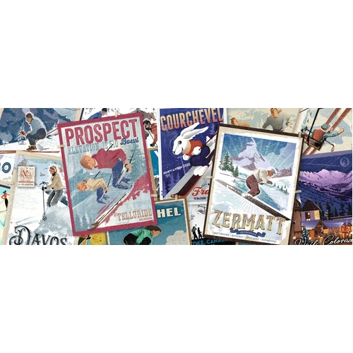 Ravensburger - Vintage Ski Posters Panoramic Puzzle 1000pc