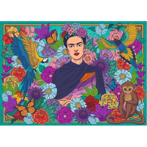 Ravensburger - Kahlo: Parrot, Monkey and Blooms Puzzle 1000pc