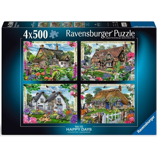 Ravensburger - Happy Days - Country Gardens Puzzle 4x500pc