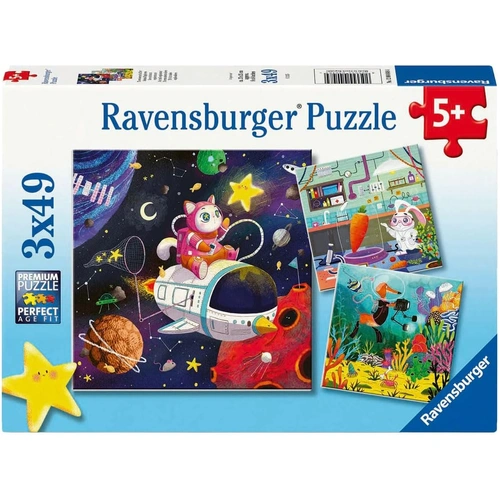 Ravensburger - Animal Scientist Puzzle 3x49pc