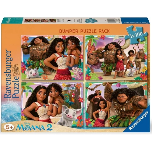 Ravensburger - Disney Moana 2 Bumper Puzzle Pack 4x100pc