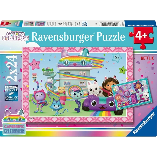 Ravensburger - Gabby's Dollhouse Cat-errific Celebration Puzzle 2x24pc