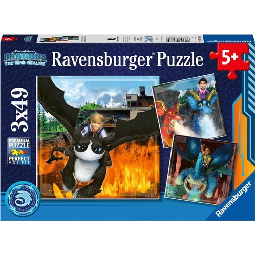 Ravensburger - Dragons The Nine Realms Puzzle 3x49pc