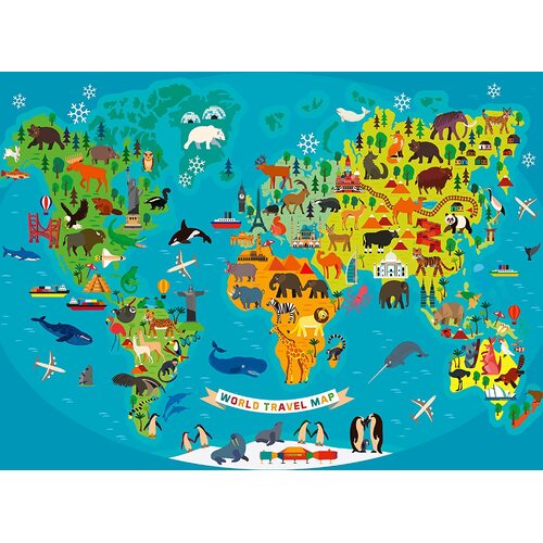 Ravensburger - Animal World Map Puzzle 150pc