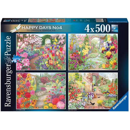 Ravensburger - Happy Days - Glorious Gardens Puzzle 4x500pc