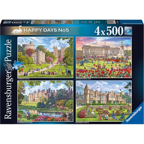 Ravensburger - Happy Days - Royal Residences Puzzle 4x500pc