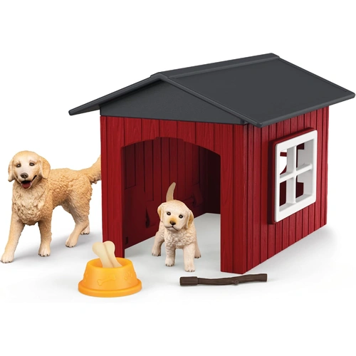 Schleich - Dog Kennel With Golden Retrievers 42722