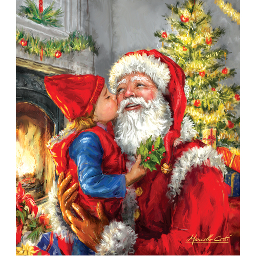 Sunsout - Kissing Santa Puzzle 500pc