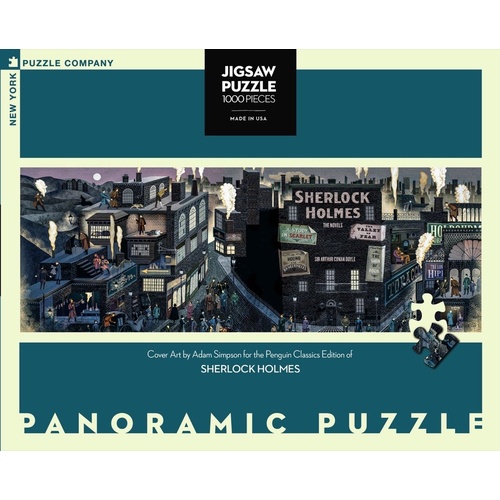 New York Puzzle Company - Sherlock Holmes Panoramic Puzzle 1000pc