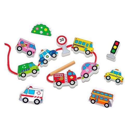 Viga Toys - Lacing Blocks - Transportation