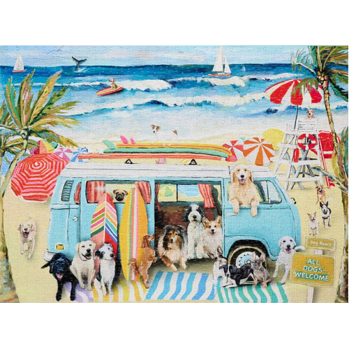 WerkShoppe - Doggie Surf School Puzzle 1000pc